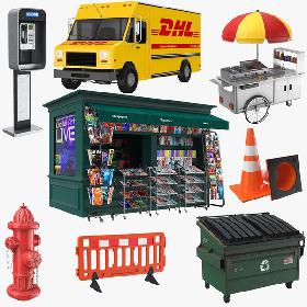 3D model Large Street Elements Collection